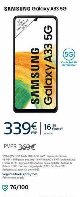 Movistar Samsung galaxy a33 5g oferta