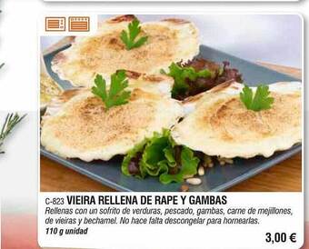 Abordo Vieira rellena de rape y gambas oferta