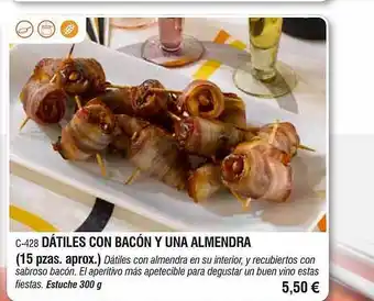 Abordo Dátiles con bacón y una almendra oferta