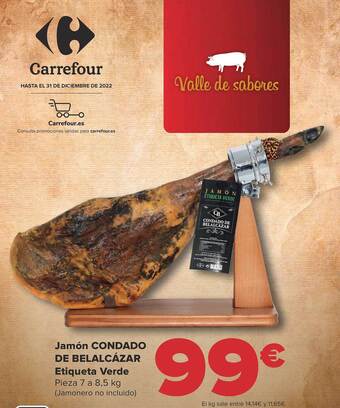 Carrefour Jamón condado de belalcázar etiqueta verde oferta