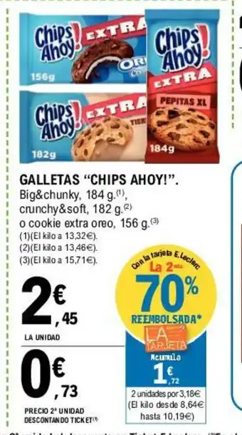 E.Leclerc Chips Ahoy Galletas 184g oferta