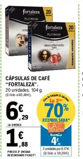 E.Leclerc Cápsulas De Cafè "Fortaleza" 104g oferta