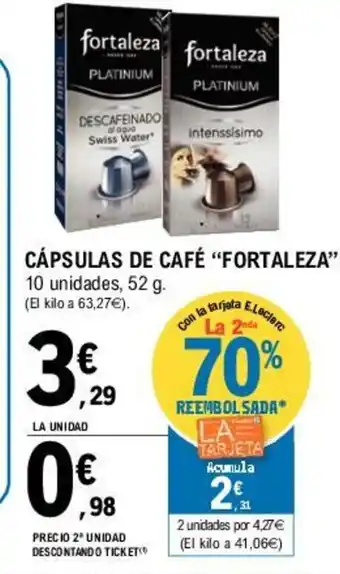 E.Leclerc Cápsulas De Cafè "Fortaleza" 52g oferta