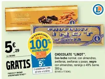 E.Leclerc Lindt Chocolate 300g oferta