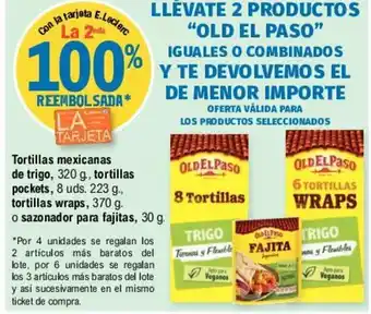 E.Leclerc Tortillas Mexicans de trigo 320g/ tortillas pockets oferta