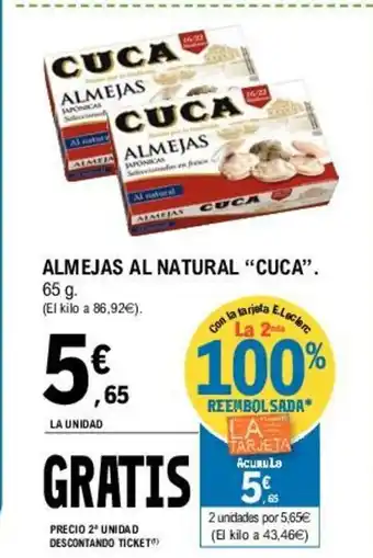 E.Leclerc Cuca Almejas Al Natural 65g oferta