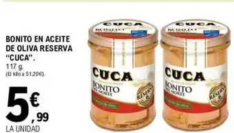 E.Leclerc Cuca Bonito En Aceite De Oliva Reserva 117g oferta