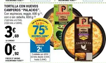 E.Leclerc Palacios Tortilla Con Huevos Camperos 600g oferta