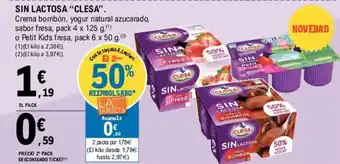 E.Leclerc Clesa sin Lactosa 4 x 125g oferta