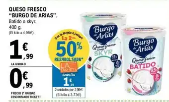 E.Leclerc Burgo De Arias Queso Fresco 400g oferta
