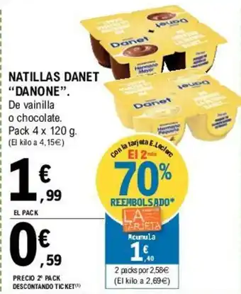 E.Leclerc Danone Natillas Danet 4 x 120g oferta