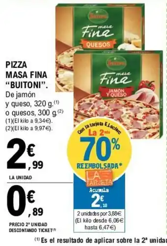 E.Leclerc Buitoni Pizza Masa Fina 320g oferta