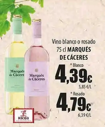 SPAR Lanzarote Vino blanco o rosado marqués de cáceres oferta