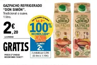 E.Leclerc Don Simón Gazpacho Refrigerator 1 litro oferta