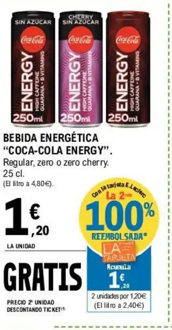 E.Leclerc Coca-Cola Energy Bebida Energètica 25cl oferta