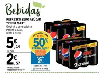 E.Leclerc Pepsi Max Refresco Zero Azúcar 9 x 33cl oferta