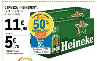 E.Leclerc "Heineken" Cerveza 18x33cl oferta