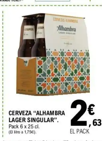 E.Leclerc "Alhambra Lager Singular" Cerveza 6x25cl oferta