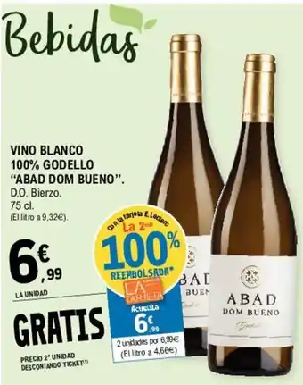 E.Leclerc "Abad Dom Bueno" Vino Blanco 100% Godello 75cl oferta