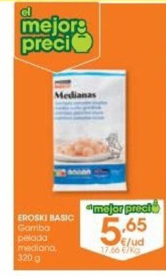 Eroski Eroski Basic Gamba pelada mediana oferta