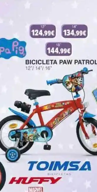 Bicicleta paw patrol