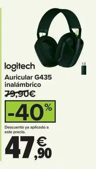 Carrefour Logitech auricular g453 inalámbrico oferta
