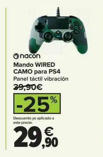 Carrefour Nacon mando wired camo para ps4 oferta
