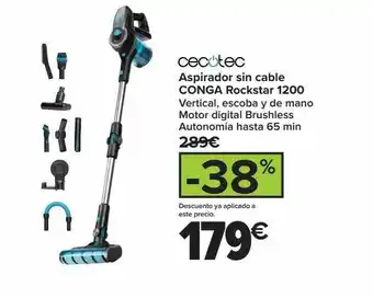 Carrefour Cecotec aspirador sin cable conga rockstar 1200 oferta