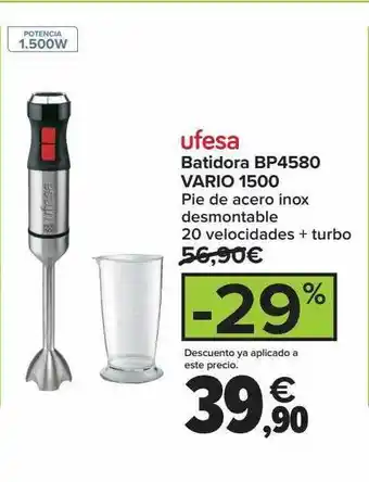 Carrefour Ufesa batidora bp4580 vario 1500 oferta