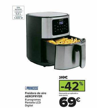 Carrefour Princess freidora de aire aerofryer oferta