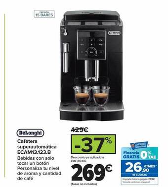 Carrefour Delonghi cafetera superautomática ecam13.123.b oferta