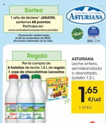 Eroski Asturiana Leche entera oferta