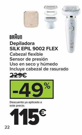 Carrefour Braun depiladora silk epil 9002 flex oferta