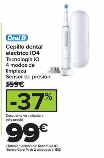 Carrefour Oral b cepillo dental eléctrico io4 oferta