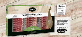 Carrefour Maletin de paleta de cebo ibérica 50% raza ibérica en lonchas nico oferta