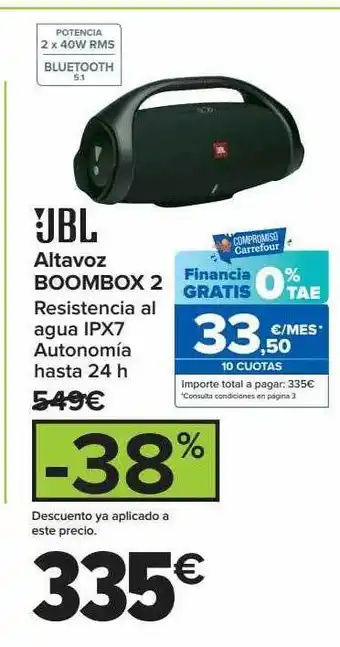 Carrefour Jbl altavoz boombox 2 oferta