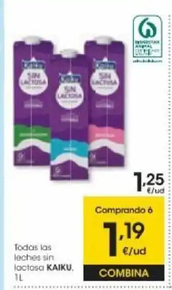 Eroski Todas las leches sin lactosa Kaiku oferta