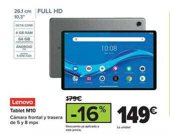 Carrefour Lenovo table m10 oferta