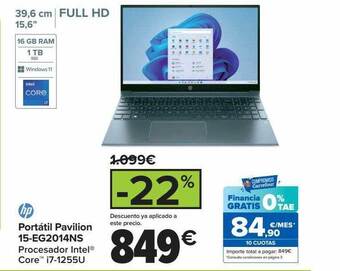 Carrefour Hp portátil pavilion 15-eg2014ns oferta