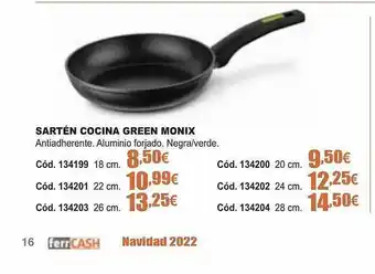 Ferrcash Sartén cocina green monix oferta