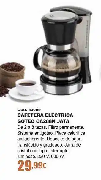 Ferrcash Cafetera eléctrica goteo ca288n jata oferta