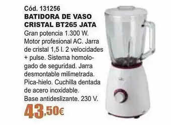 Ferrcash Batidora de vaso cristal bt265 jata oferta