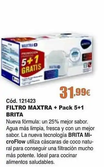 Ferrcash Filtro maxtra + pack 5+1 brita oferta