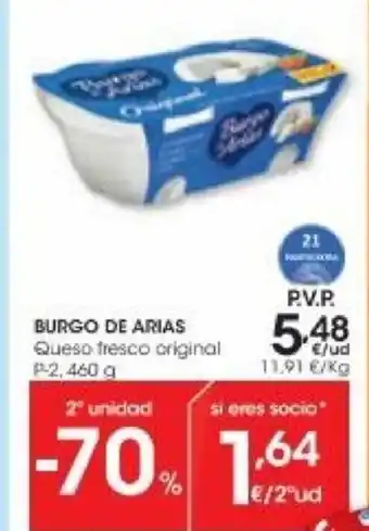 Eroski Burgo De Arias Queso fresco original oferta