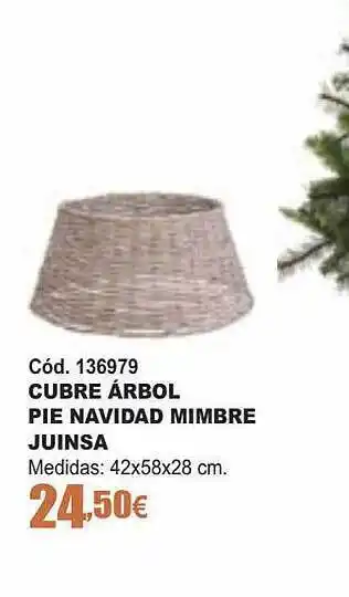 Cubre árbol pie navidad mimbre juinsa