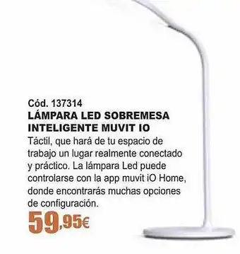 Ferrcash Lámpara led sobremesa inteligente muvit io oferta