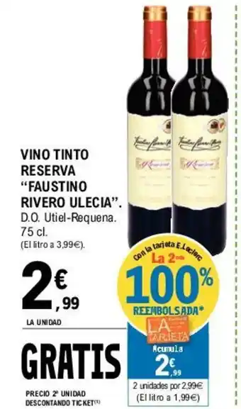 E.Leclerc "Faustino Rivero Ulecia" Vino Tinto Reserva 75cl oferta