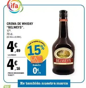 E.Leclerc "Belweys" Crema De Whisky 70cl oferta