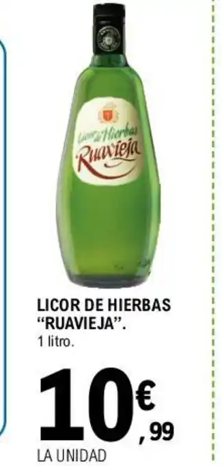 E.Leclerc "Ruavieja" Licor De Hierbas 1 litro oferta