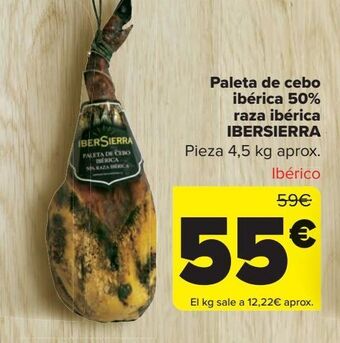Carrefour Paleta de cebo ibérica 50% raza ibérica ibersierra oferta